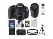 Canon EOS Rebel T3i Digital SLR Camera Body & EF-S 18-55mm IS II Lens with 75-300mm III Lens + 16GB Card + Battery + Case + (2) Filters + Tripod + Cleaning Kit