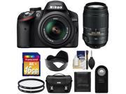 Nikon D3200 Digital SLR Camera & 18-55mm G VR DX AF-S Zoom Lens (Black) with 55-300mm VR Lens + 16GB Card + Case + Filters + Remote + Accessory Kit