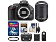 Nikon D5200 Digital SLR Camera Body (Black) with 55-200mm VR Zoom Lens + 16GB Card + Case + Filter + Remote + Accessory Kit