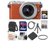 Panasonic Lumix DMC-GM1 Micro Four Thirds Digital Camera & 12-32mm Lens (Orange) with 64GB Card + Battery + Case + Filter + Flex Tripod Kit