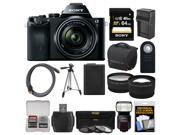 Sony Alpha A7 Digital Camera & 28-70mm FE OSS Lens (Black) with Sony HVL-F60M Flash + 64GB Card + Case + Battery + Tripod + 2 Lenses Kit