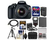 Canon EOS Rebel T5 Digital SLR Camera Body & EF-S 18-55mm IS II Lens with 64GB Card + Case + Flash + Battery/Charger + Tripod + Filter Kit