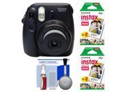 Fujifilm Instax Mini 8 Instant Film Camera (Black) with (2) Instant Film + Cleaning Kit