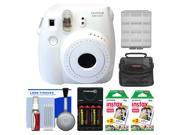 Fujifilm Instax Mini 8 Instant Film Camera (White) with (2) Instant Film + Case + Batteries & Charger Kit