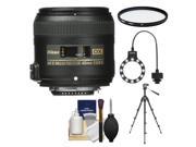 Nikon 40mm f/2.8 G DX AF-S Micro-Nikkor Lens with Tripod + UV Filter + Macro Ring Light + Accessory Kit