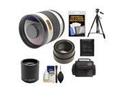 Rokinon 800mm f/8 Mirror Lens & 2x Teleconverter with Case + Tripod + Accessory Kit for Sony Alpha NEX Digital Cameras
