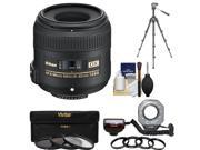 Nikon 40mm f/2.8 G DX AF-S Micro-Nikkor Lens with Ringlight + Tripod + 3 UV/CPL/ND8 Filters + Kit
