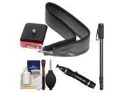 Joby 3-Way Shoulder/Neck/Wrist Camera Strap (Charcoal) with Monopod + Cleaning & Accessory Kit