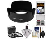 Nikon HB-69 Bayonet Lens Hood for 18-55mm G VR II DX AF-S with 3 UV/CPL/ND8 Filters + Accessory Kit