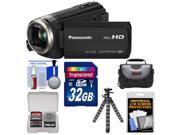 Panasonic HC-V550K HD Wi-Fi Video Camera Camcorder with 32GB Card + Case + Flex Tripod + Accessory Kit