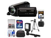 Panasonic HC-V130K Video Camera Camcorder with 32GB Card + Case + LED Video Light + Tripod + Kit