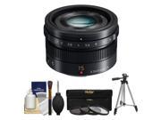 Panasonic Lumix G 15mm f/1.7 Leica DG Summilux Lens for G Series Cameras with 3 UV/CPL/ND8 Filters + Tripod + Accessory Kit