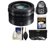 Panasonic Lumix G 15mm f/1.7 Leica DG Summilux Lens for G Series Cameras with 3 UV/CPL/ND8 Filters + Backpack + Accessory Kit