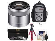 Sony Alpha E-Mount E 30mm f/3.5 Macro Lens with Sling Backpack + 3 UV/CPL/ND8 Filters + Flex Tripod + Kit
