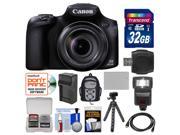 Canon PowerShot SX60 HS Wi-Fi Digital Camera with 32GB Card + Backpack + Flash + Battery & Charger + Tripod + Kit