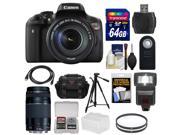 Canon EOS Rebel T6i Wi-Fi Digital SLR Camera & EF-S 18-135mm IS STM Lens with 75-300mm III Lens + 64GB Card + Case + Filters + Tripod + Flash + HDMI 