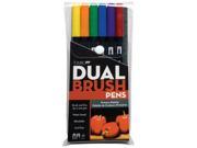 Tombow Dual Brush Pen Set 6 Pkg Primary