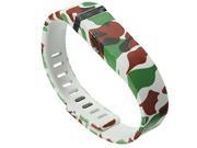 SODIAL Small Size Replacement Wristband Fitbit Flex Sport Bracelet Clasp for Sport Bracelet No Tracker-Green Brown Camo
