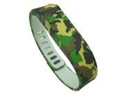 SODIAL Large Size Replacement Wristband Fitbit Flex Sport Bracelet Clasp for Sport Bracelet No Tracker-Yellow green brown Camo