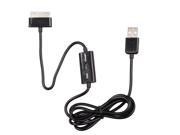 USB Cable Charger Data Adapter for Samsung Galaxy Tab Tablet with Switch Black