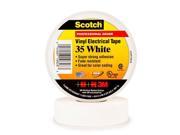 3M 35 WHITE 1 2 Scotch Vinyl Electrical Color Coding Tape White 1 2 in x 20 ft