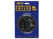 Satco 12 BLACK COILED CORD 93 173