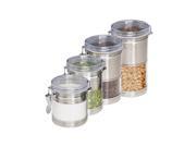 Honey Can Do 4 Piece Stainless Steel and Acrylic Canister Set