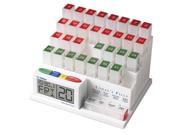 MedCenter System Interactive 31 day Pill Organizer Storage with Talking 4 Alarm Reminder Clock