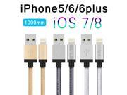 Gold LP 1M 3.3 Ft Lightning MFi 8 Pin to USB Sync Charger Cable for iPhone 6 6 Plus 5 iPod iPad