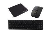 2.4G Multimedia Wireless Mouse and Keyboard Set Mouse Pad Black