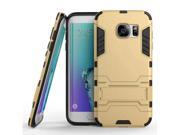 Armor Series Samsung Galaxy S7 Edge Case TPU and PC 2 in 1 Kickstand Protective Cover Finish Case for Samsung Galaxy S7 Edge (Gold)