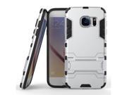 Armor Series Samsung Galaxy S7 Case TPU and PC 2 in 1 Kickstand Protective Cover Finish Case for Samsung Galaxy S7 (Silver)