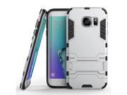 Armor Series Samsung Galaxy S7 Edge Case TPU and PC 2 in 1 Kickstand Protective Cover Finish Case for Samsung Galaxy S7 Edge (Silver)