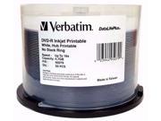 50 VERBATIM 16X Blank DVD R 4.7GB DataLifePlus Inkjet Printable 95079 50Sleeve