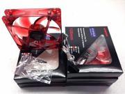 LOT5 120mm 12 cm Red 4 LED LEDs Case Power Supply Fan 3 4 Pin Connectors