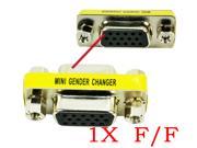 HQmade HD15 VGA D sub Connector Gender Changer Female to Female DB15 Adapter F F