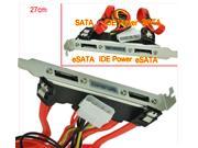 HQmade SATA to 2 eSATA 4Pin Molex Power Cable Port Bracket Slot Replacement