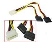 HQmade Molex IDE 4 Pin Male to 2 SATA 15 pin Female Power Cable For Hard Drive DVD CD Rom HDD