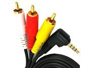 HQmade Q300 5 3.5mm Stereo to 3 RCA Plug Cable Audio Extension Angle Y Cable For iPod MP3 Player 1.5M