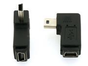 HQmade Mini USB Connector Adapter Male To Female Gender Changer For Mini USB Cable Left Angle
