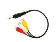 HQmade 3.5mm Stereo Jack Connector to 3 RCA Audio Video Camcorder Cable Male to Female