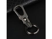 High end Metal Unisex Car Keychain Key Chain Dual Ring Key Hook Buckle Black Color