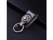 Universal Business Zinc Alloy Microfiber Car Keychain Simple Unisex Key Ring Black Color