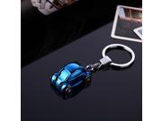 Creative Alloy Car Model Keychain Lovers Gift Keyring Keychains With Led Light Blue