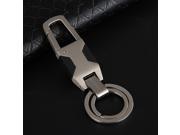 Metal Car Keychain Dual Ring Keychains Waist Hanged Keyring Man Gift Silver
