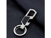 Zinc Alloy Man Car Keychain Dual Ring Hang Buckle Keychains With Led Light Silver