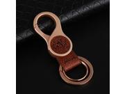 Man Gifts Hang Buckle Leather Car Keychains Slap up Durable Metal Keyring Gold