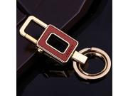 Elegant Metal Man Keyring Unisex Car Keychains Dual Ring Hang Buckle Gold