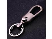 Cool Metal Car Keychain Dual Ring Hang Buckle Simple Multifunction Man Keyring Black