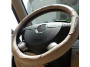 Leather Handmade Steering Wrap Vehicle Car SUV Truck Antiskid Steering Wheel Cover Diameter 38cm